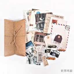 30 Pcs Vintage Scrapbooking DIY Stickers Pack Retro Natural Washi Paper Sticker for Diary Journal Art Decorative Collection