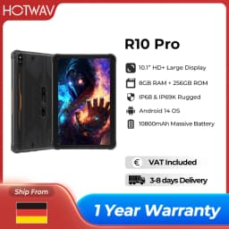 HOTWAV R10 Pro Rugged Tablet Android 14 10.1'' HD+ 13MP Camera Pad 10800mAh Battery 8GB 256GB 8-core OTG Charging Tablet PC
