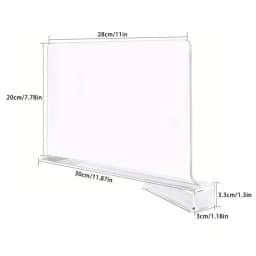 2PCS Clear Acrylic Closet Shelf Bookcase Divider Home Use Wardrobe Shelf Bookcase Divider Baffle Commodity Storage Organizer