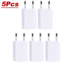 5V/1A USB Home Travel Charger 1-5Pcs EU Plug Power Wall Adapter Mobile Phone Charger Power Adapter For iPhone Samsung Xiaomi 15