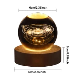 Unique 3D Crystal Ball Night Light Led Lamp Bedside Table Glowing Galaxy Lamp Saturn Planets Moon Children Christmas Gift Toy