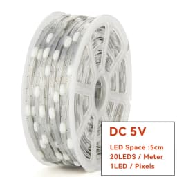 KTRLIGHT DC5V/12V 1.5cm-10cm Pitch 3Pin Clear Wire WS2811 LED Seed Pixel String Light RGB IC Addressable Full Color IP68