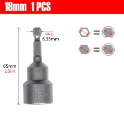 1/4 Hex Shank Magnetic Socket Wrench Bits 6-19mm Hex Nut Driver Sleeve for Electric Drill Screwdriver Impact Driver Repair Tools