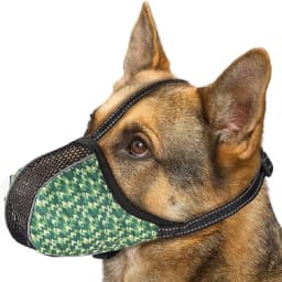 Soft Dog Muzzle for Small Large Dogs Mask Anti Biting Chewing Licking Breathable No Bark Mesh Printed Full Coverage