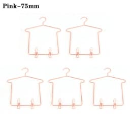 5pcs Doll Accessories Cute Mini Doll Dress Clothes Hangers Dollhouse Furniture Metal Doll Hangers
