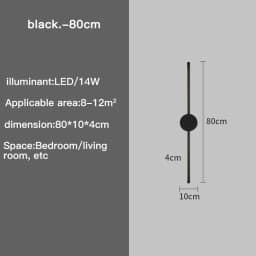 Wall Lamp Bedroom Wall Light Modern Long LED Light Black I-Shaped Living Room Corridor Interior Lighting Home Decor Lighting