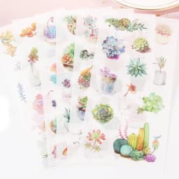 6 Sheets/pack Kawaii Washi Stickers Flower Leaf Food Decorative Stickers For The Diary Paper Sticker Label Korean Stationery