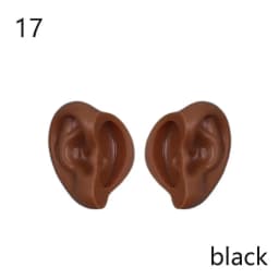 1Pair Blyth Doll Elf Ears Toy White Natural Tan Dark And Super Black Skin Only Ears No Doll Artificial Ear Accessories