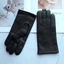 Women's Deer Skin Touch Screen Genuine Leather Gloves With Wool Lining For Autumn and Winter Warmth Motorcycle Riding Gloves