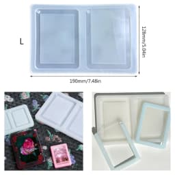 Photo Frame Resin Art Shaker Mold Creative Card Pendant Clear Quicksand Silicone Mold DIY Crafts Casting Epoxy Mold for Keychain