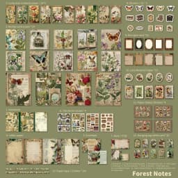 201 Pcs Vintage Aesthetic Scrapbook Paper Set Bullet Junk Journal Kit With Scrapbook Paper Tape DIY Materials For Journaling