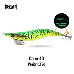 Kingdom Egi Squid Bait Artificial Jigging Lures Slow Sinking Squid Hooks Sea Fishing Octopus Cuttlefish Luminous Tackle Lure