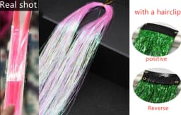 1 Pc Sparkle Shiny Hair Tinsel Hair Extensions Dazzles Women Hippie for Braiding Headdress Hair Braiding Tools Long 100cm