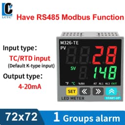 LCTC PID Temperature Controller SSR+Relay 4-20mA Output PID Regulator TC/RTD Input Digital Instrument 48*48 48*96 72* 72mm