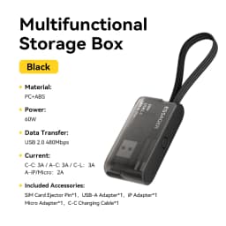 Essager Multifunctional Travel Box 60W USB C To Type C Micro Lightning Cable Set Fast Charging For IPhone Xiaomi Storage Box Pin