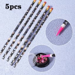 5pcs/set Nail Dotting Pen Picking Rhinestones Gems Drill Crystal Wax Pencil Diamond Picker Nail Art Tool 27.7cm= 9inches
