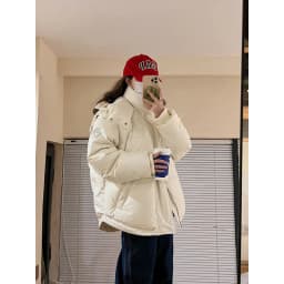 Winter Women's Short Padded Jacket Loose Fit Thickened Korean Style Cotton down Coat Trendy Couple's Clothing Small Size