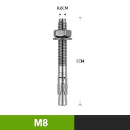 Rock Climb Anchor Point Piton Nut Anchor Bolt Hanger Plate Expansion Nail 304 Stainless Steel Caving Belay Rigging M8 M10 M12