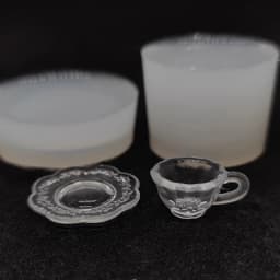 1Pc/1Set Dollhouse Miniature Tea Cup/Packaging Box Silicone Mold UV Epoxy Turnover Mold Doll Accessories Toy Scene Decoration