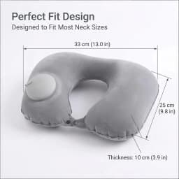 Portable Self Inflating Travel Neck Pillow Ergonomic U Shaped Air Cushion Soft Skin-Friendly Velvet Pillow for Flight Road Trip