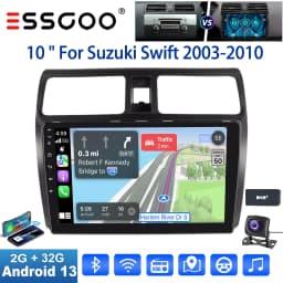 ESSGOO 10" 2DIN Android 13 Carplay Car Stereo Radio For Suzuki Swift 2003-2010 GPS Navigation FM WiFi BT RDS Multimedia Player 