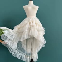Gothic Lolita Layered Underskirt Sweet Princess Mesh High Low Ruffled Skirt for Women