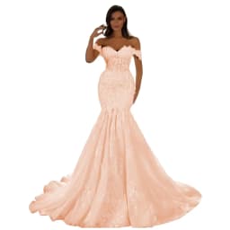 Customized Off The Shoulder Tulle Wedding Dresses for Bride Mermaid Laces Applique Boho A Line Bridal Gowns with Train