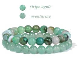2Pcs Colorful Natural Stone Bead Bracelet Set 8MM Natural Agates Turquois Amethysts Quartzs Gem Stretch Bangle Jewelry Gift