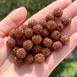 10pcs 6/8/10mm Czech Crystal Rhinestones Pave Disco Ball Clay Beads Round Spacer Beads Charms for DIY Jewelry Making Bracelet