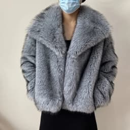 Women's Plus Size Winter Fur Coat Fox Large Lapel Loose Short Top Elegant Warmth for Cold Weather