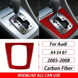 For Audi A4 S4 B7 2005-2008 Car Accessories Real Carbon Fiber Gear Shift Panel Set Cover Trim Interior Sticker Modification