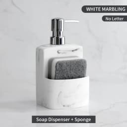 Kitchen Accessories Sink Countertop Liquid Hand Soap Dispenser Pump Bottle Caddy with Storage Compartment Holds Stores Scrubbers