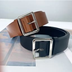 2024 PU Leather Belt for Women Square Buckle Pin Buckle Jeans Black Belt Chic Luxury Brand Ladies Y2k Belt Female Waistband