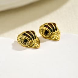 Retro Textured Eagle Stud Earrings Antique Design Colorful Zircon Inlaid Hawk Head Punk Vintage Gothic Animal Jewelry Серьги
