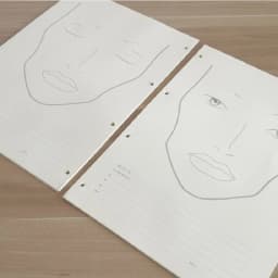A4 Make Up Face Chart Art Cosmetic Beauty Facechart Book, 30 Sheets Paper