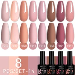 LILYCUTE 12PCs 7ml Nude Brown Red Nail Gel Polish Set Semi Permanent UV Gel For Nail Art Manicure Soak Off Gel Nail Polish Kit