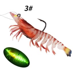 1PCS/5PCS/6PCS 12g 9cm 6 Colors Artificial PVC Shrimp Soft Fishing Lure Luminous Bait For Fishing Activity Lure with Hook