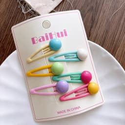 6Pcs Korean Children's Side Bb Clip Bangs Hairpin Sweet Girl Flower Hairpin New Cute Drip Candy Color