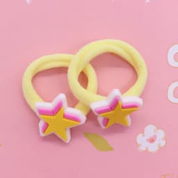 2Pcs/Set Sweet Cake Ice Cream Shape Hair Accessories Colorful Nylon Headband Kids Ponytail Holder Scrunchie Ornaments Gift