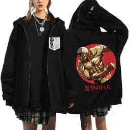 Anime Attack on Titan Final Season Zip Up Hoodie Shingeki No Kyojin Y2k Zippper Jackets Sweatshirts Eren Yeager Mange Streetwear