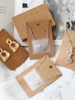 100pcs Self-Adhesive Necklace Chain Pockets, PVC Clear Pocket for DIY Jewelry Display Loose Chain Storage Necklace Supplies
