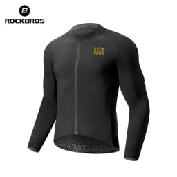 ROCKBROS Autumn Winter Bicycle Jackets Men High Elastic Thermal Fleece Bike Coat Non-Slip Comfortable Cycling Jerseys Clothing