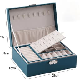 Double-Layer Velvet Jewelry Box High Capacity PU Leather Jewelry Storage Box Large Space Jewelry Holder Gift Box Organizer