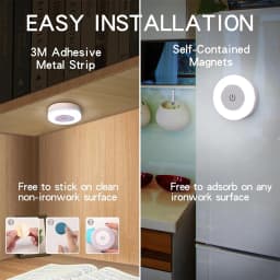 Night Touch Light Bright LED Push Lamp, 3 Colors Dimmable Rechargeable Puck Tap Nightlight Wireless Stick on Lighting