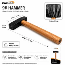 PHYHOO Professional Metal Texture Hammer for Jewelry Making Premium High Carbon Steel Texturing Craftsmith Tool with Wood Handle