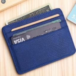 Mini Travel PU Leather Card Holder Wallet Lizard Pattern ID Window Case for Men Women Compact Wallet Organizer