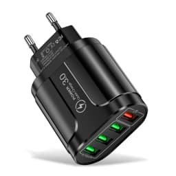 48W 4-Port USB Fast Charger QC3.0 Fast Charging Station for iPhone Samsung Xiaomi Tablet Travel Wall Adapter EU US KR Plug