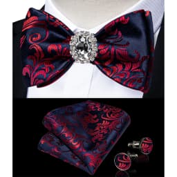 Classic White Selr-tie Bowtie with Ring Pocket Square Cufflinks Set Fashion Solid Men's Bow Tie for Wedding Groom Business Knots