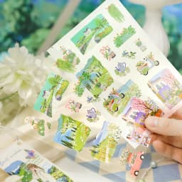 20sheets Floating Light Four Seasons Series Kawaii Ins Die Cut Sticker Book DIY Diary Clipper Planner Handbook Aesthetic Sticker