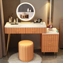 Women Pink Dressing Table Makeup Chair Modern Bedside Cosmetics Dressing Table Bedroom Cabinet Vestidores Postmodern Furniture